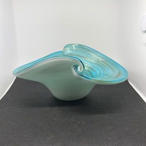 Art Glass Metallic Swirl Vase GUC